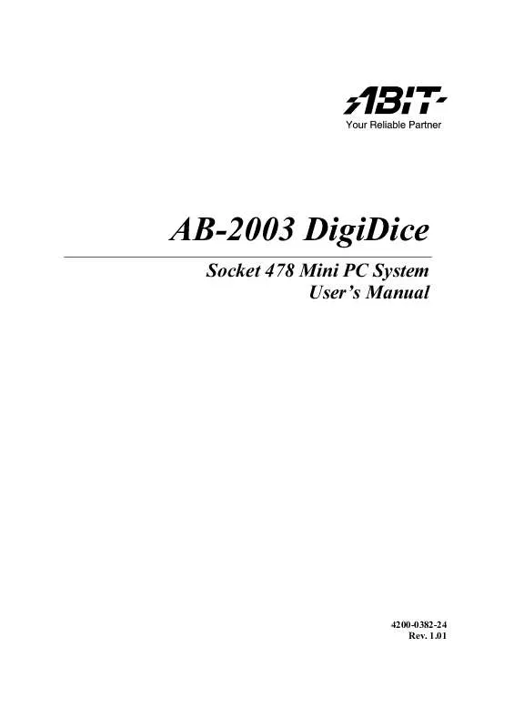 Mode d'emploi ABIT AB-2003 DIGIDICE