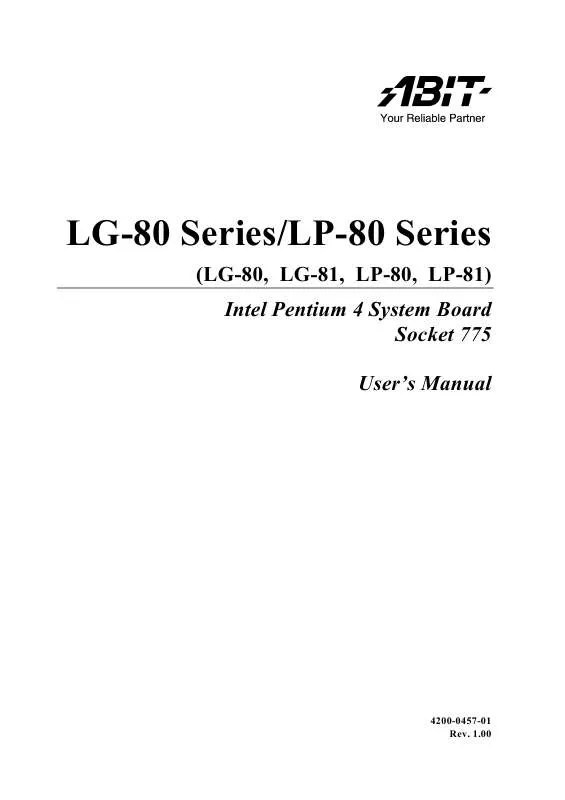 Mode d'emploi ABIT LG-80 LP-80