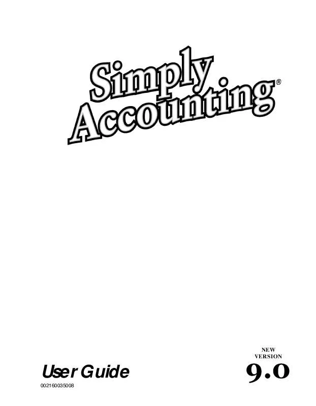 Mode d'emploi ACCPAC SIMPLY ACCOUNTING 9.0