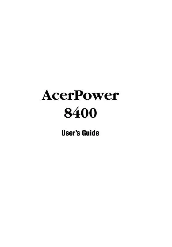 Mode d'emploi ACER ACERPOWER 8400