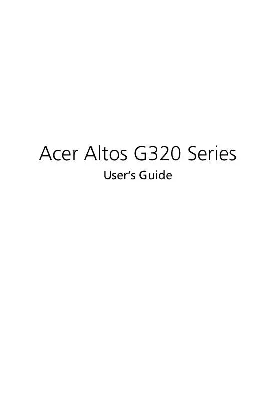 Mode d'emploi ACER ALTOS G320