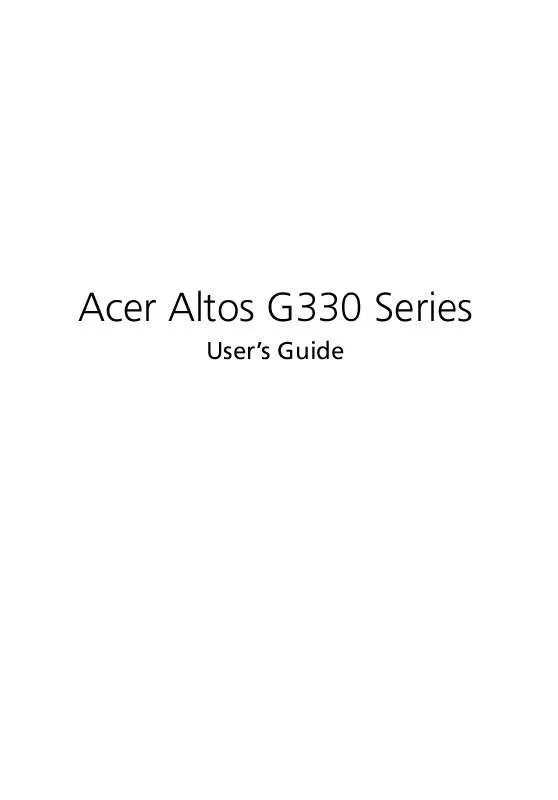 Mode d'emploi ACER ALTOS G330