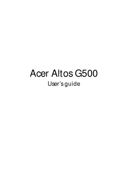 Mode d'emploi ACER ALTOS G500
