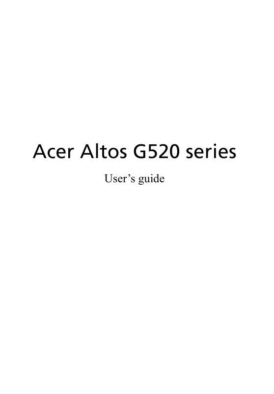 Mode d'emploi ACER ALTOS G520
