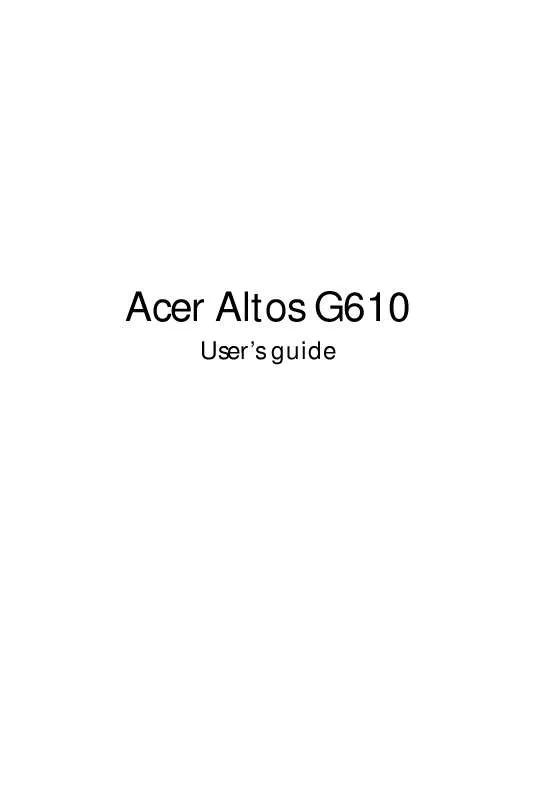 Mode d'emploi ACER ALTOS G610