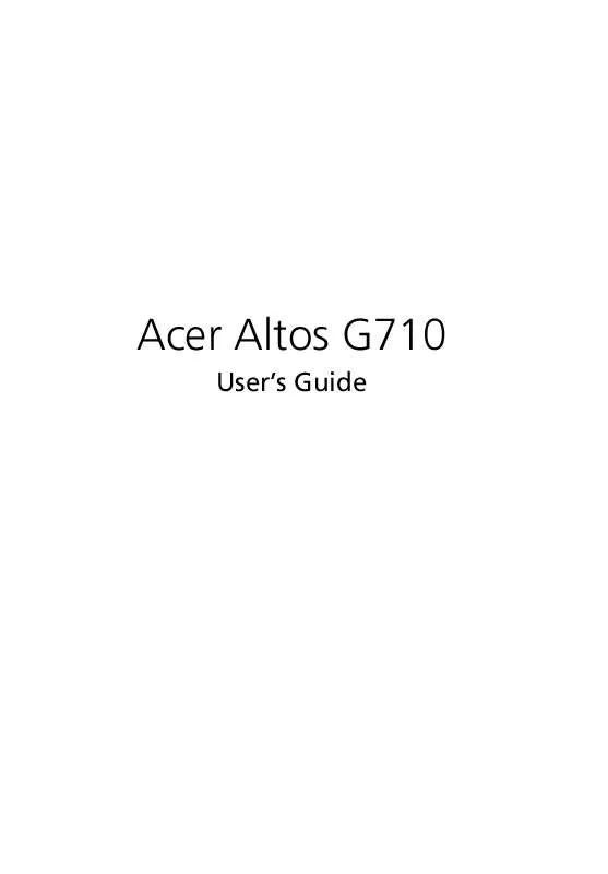 Mode d'emploi ACER ALTOS G710