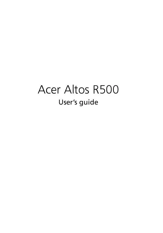 Mode d'emploi ACER ALTOS R500