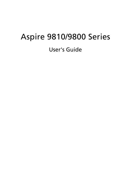 Mode d'emploi ACER ASPIRE 9810