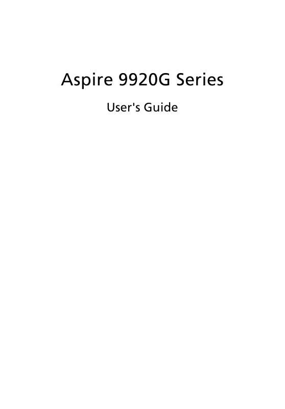 Mode d'emploi ACER ASPIRE 9920G