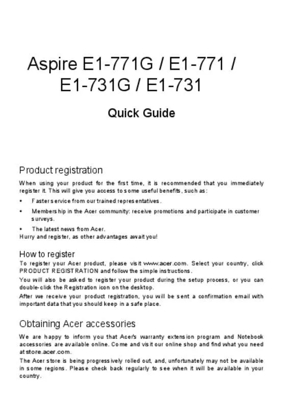 Mode d'emploi ACER ASPIRE E1-731G