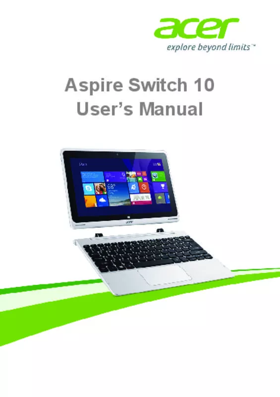 Mode d'emploi ACER ASPIRE SWITCH 10 SW3-013-182Y