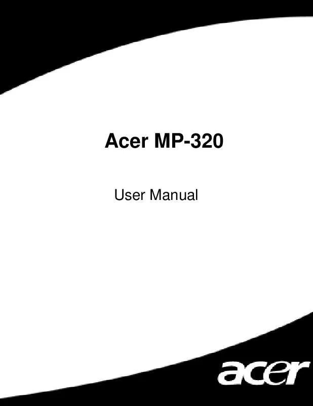 Mode d'emploi ACER MP-320