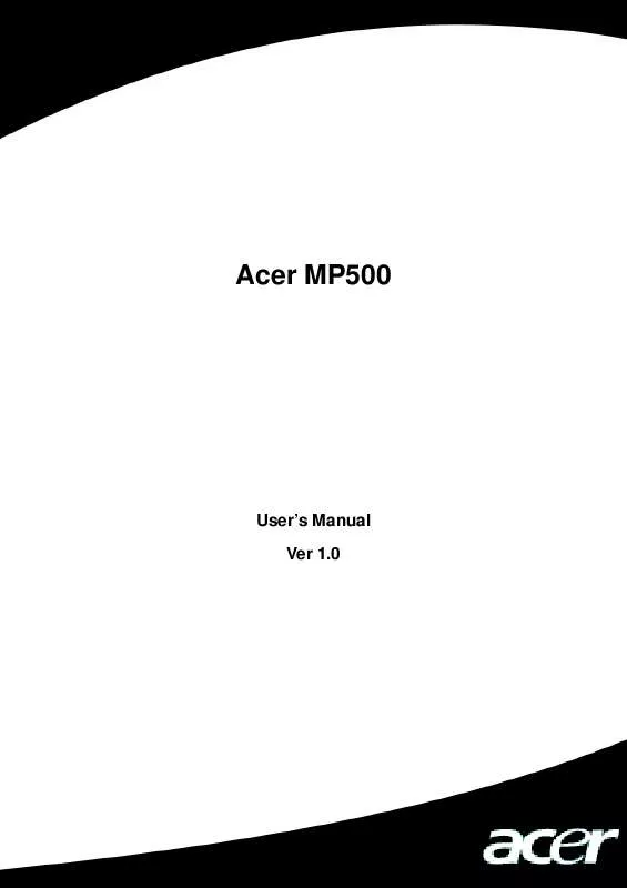 Mode d'emploi ACER MP-500