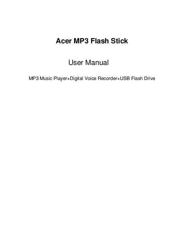 Mode d'emploi ACER MP3-FLASH-STICK