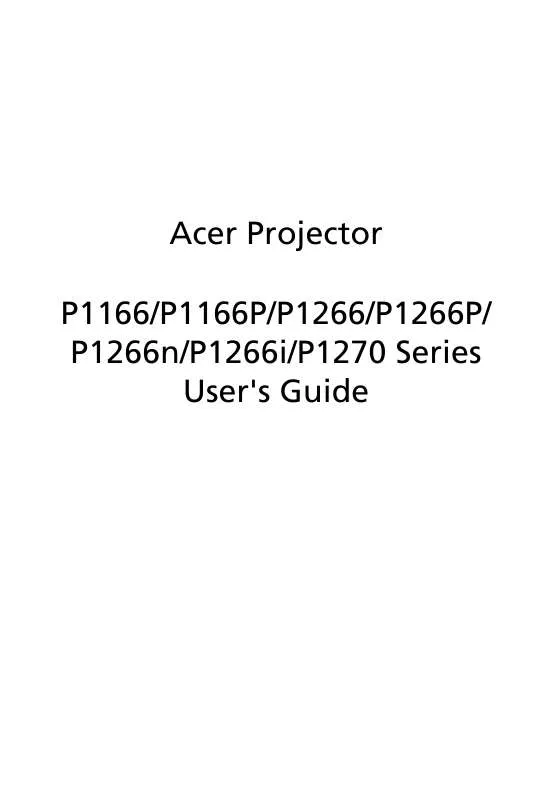 Mode d'emploi ACER P1266N