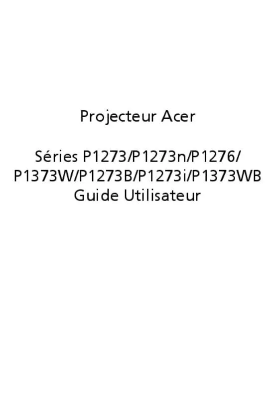 Mode d'emploi ACER P1273B