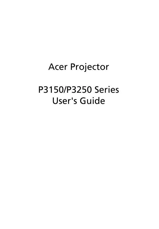 Mode d'emploi ACER P3250