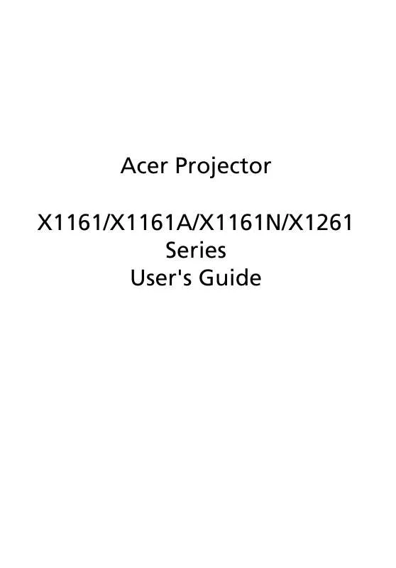 Mode d'emploi ACER X1161A
