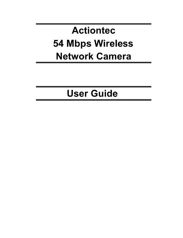 Mode d'emploi ACTIONTEC 54 MBPS WIRELESS NETWORK CAMERA