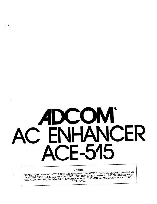 Mode d'emploi ADCOM ACE-515
