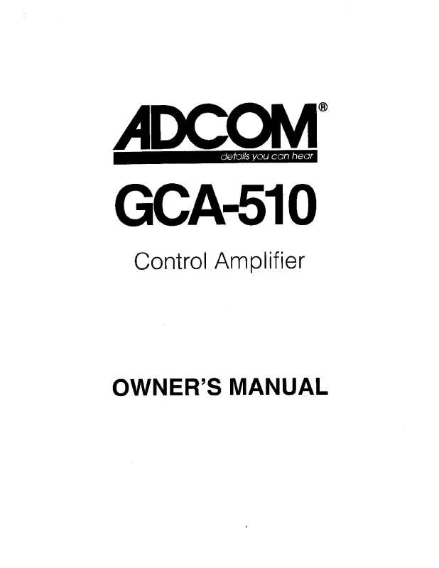 Mode d'emploi ADCOM GCA-510