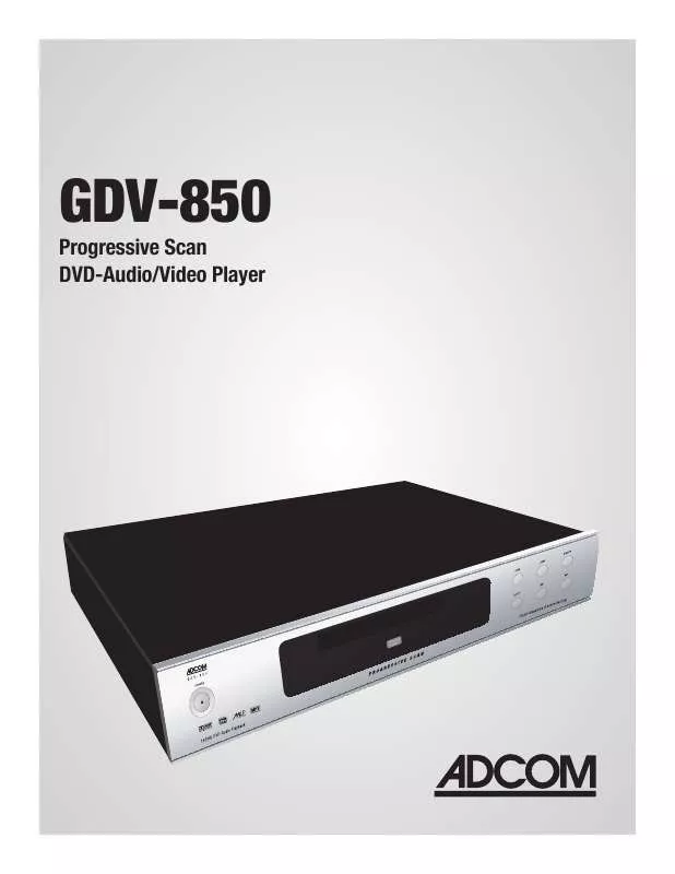 Mode d'emploi ADCOM GDV-850