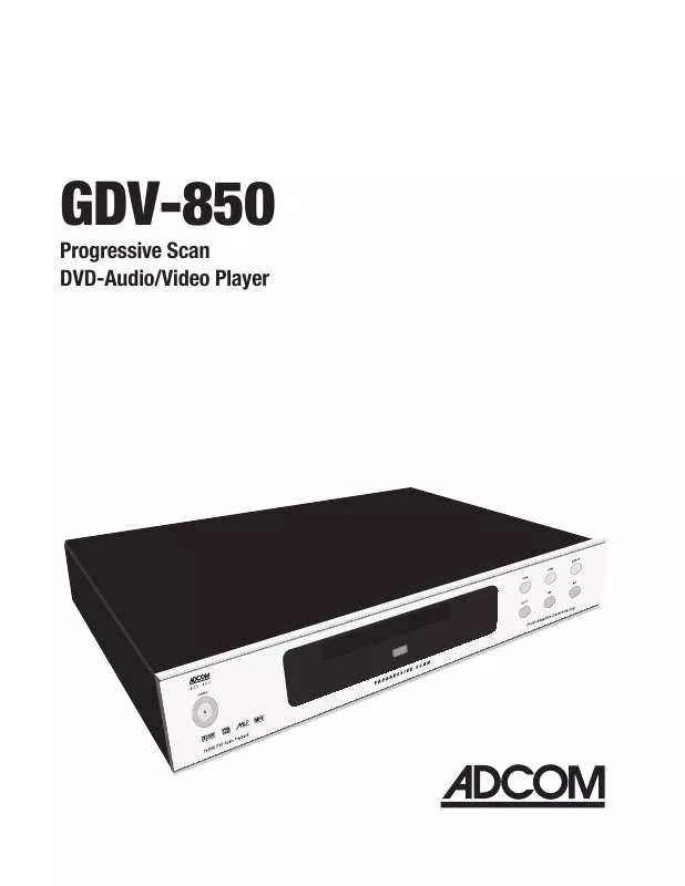 Mode d'emploi ADCOM GDV850