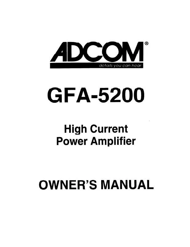 Mode d'emploi ADCOM GFA-5200