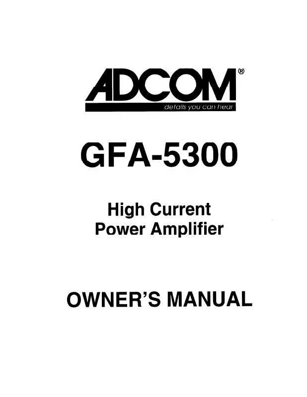 Mode d'emploi ADCOM GFA-5300