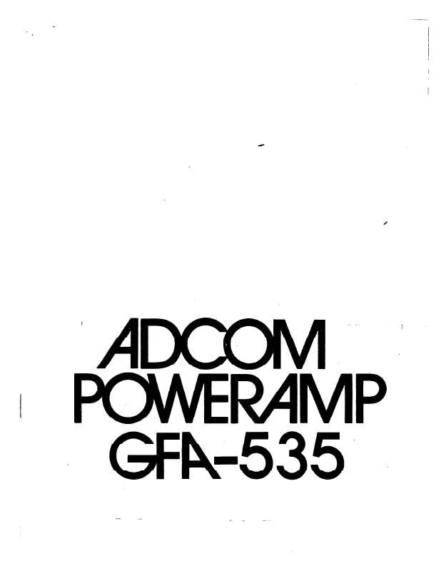Mode d'emploi ADCOM GFA-535