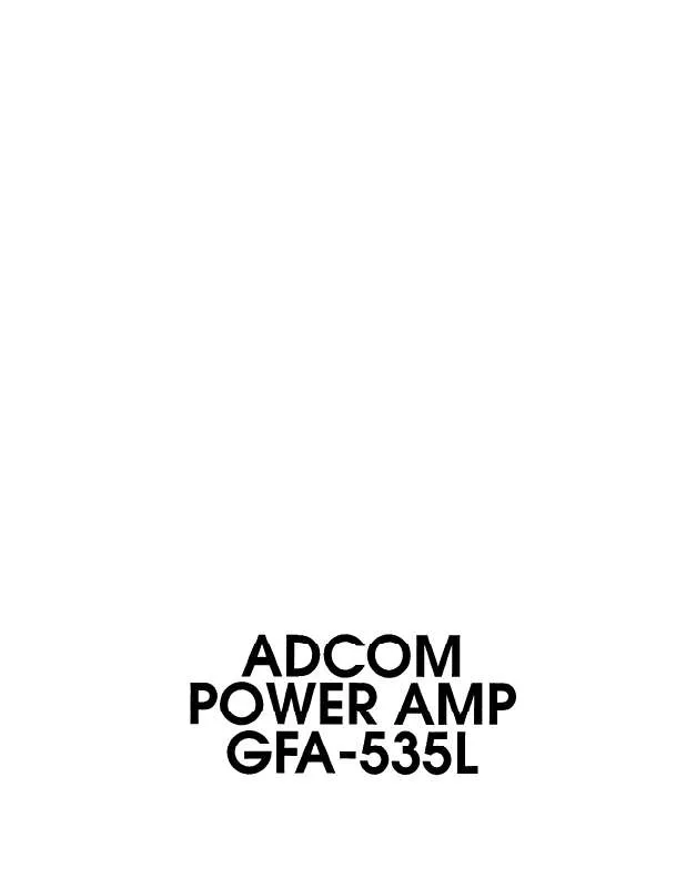 Mode d'emploi ADCOM GFA-535L