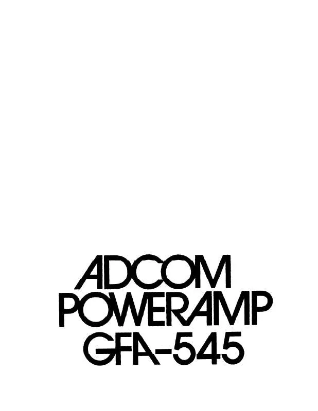 Mode d'emploi ADCOM GFA-545