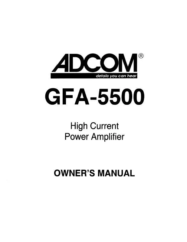 Mode d'emploi ADCOM GFA-5500