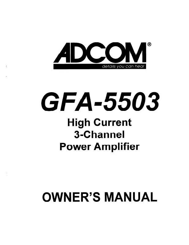 Mode d'emploi ADCOM GFA-5503