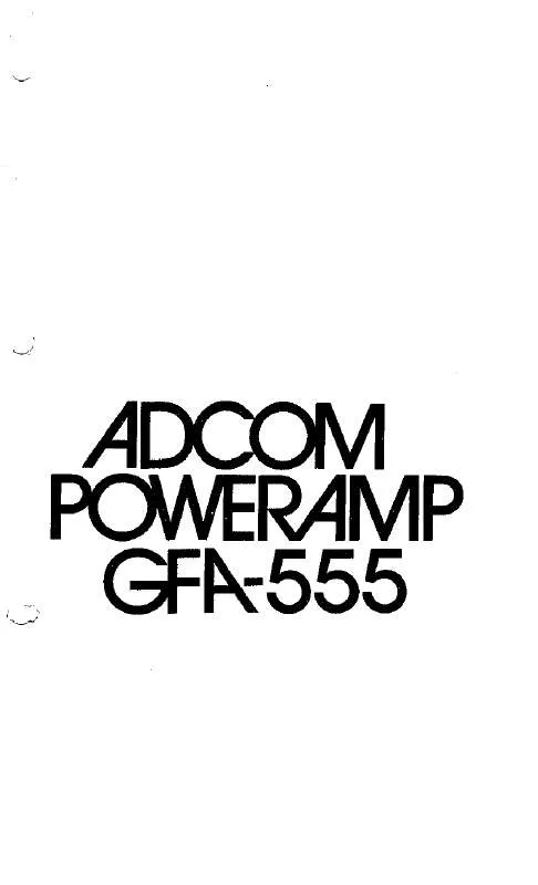 Mode d'emploi ADCOM GFA-555