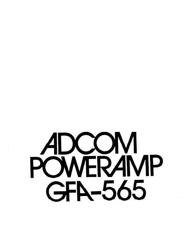 Mode d'emploi ADCOM GFA-565