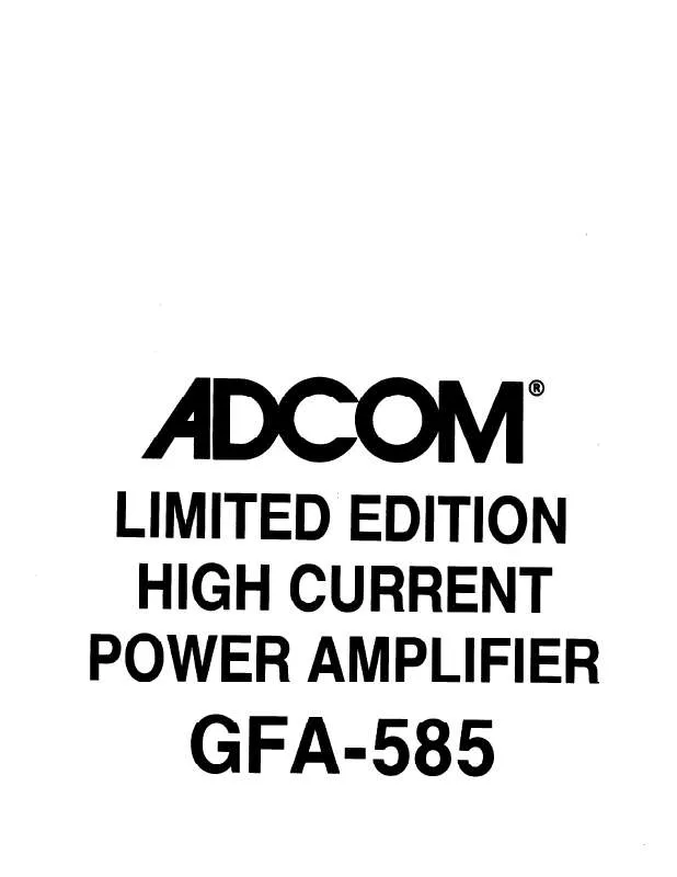 Mode d'emploi ADCOM GFA-585