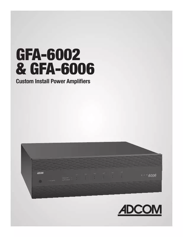 Mode d'emploi ADCOM GFA-6002