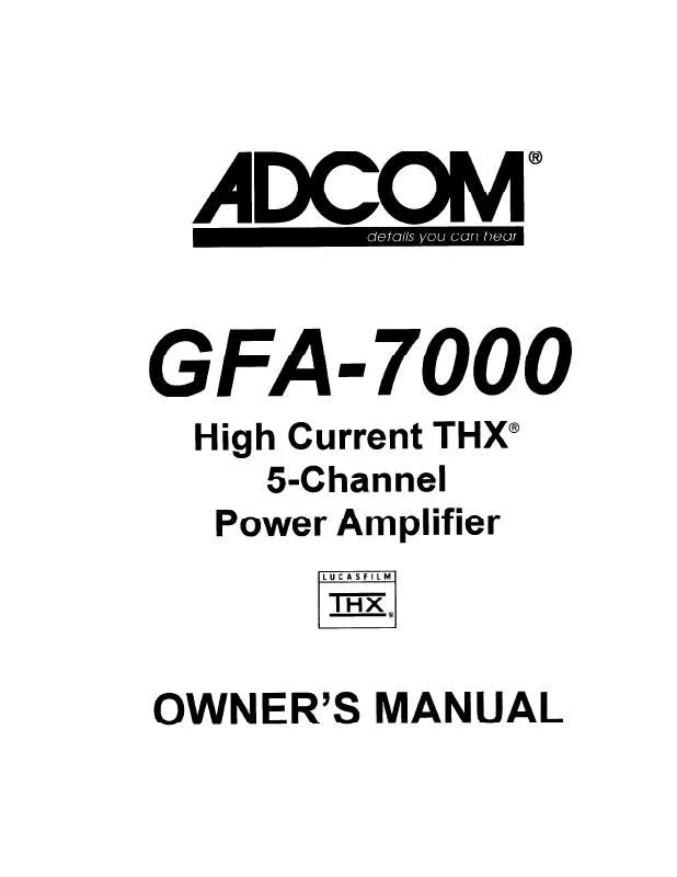 Mode d'emploi ADCOM GFA-7000