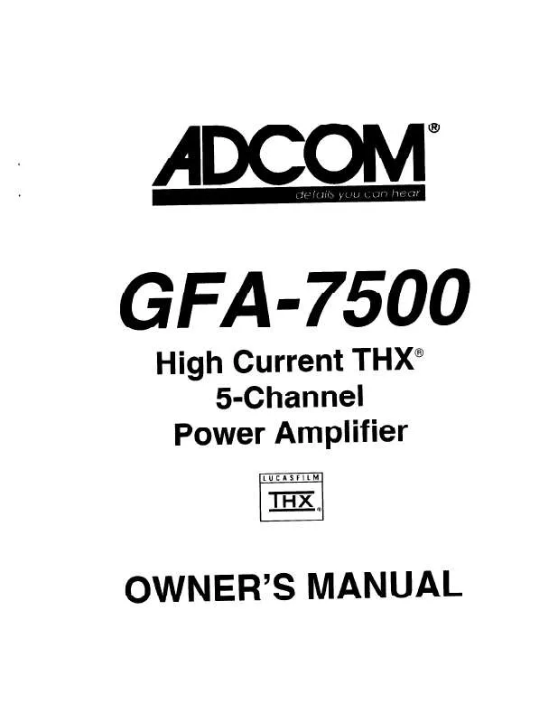 Mode d'emploi ADCOM GFA-7500