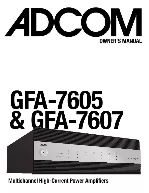 Mode d'emploi ADCOM GFA-7605