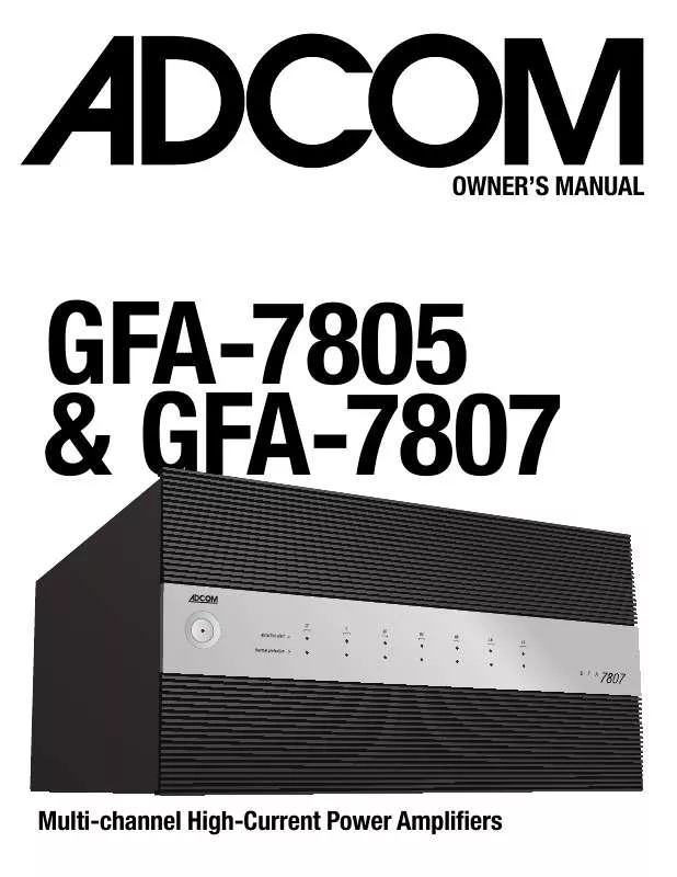 Mode d'emploi ADCOM GFA-7805