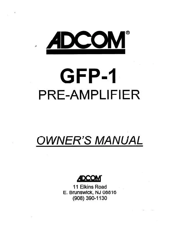 Mode d'emploi ADCOM GFP-1