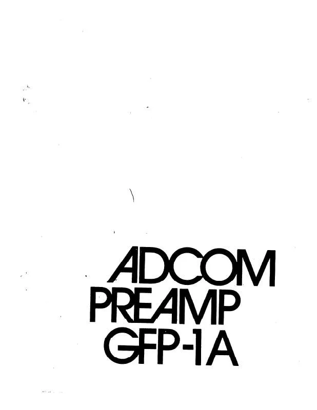 Mode d'emploi ADCOM GFP-1A