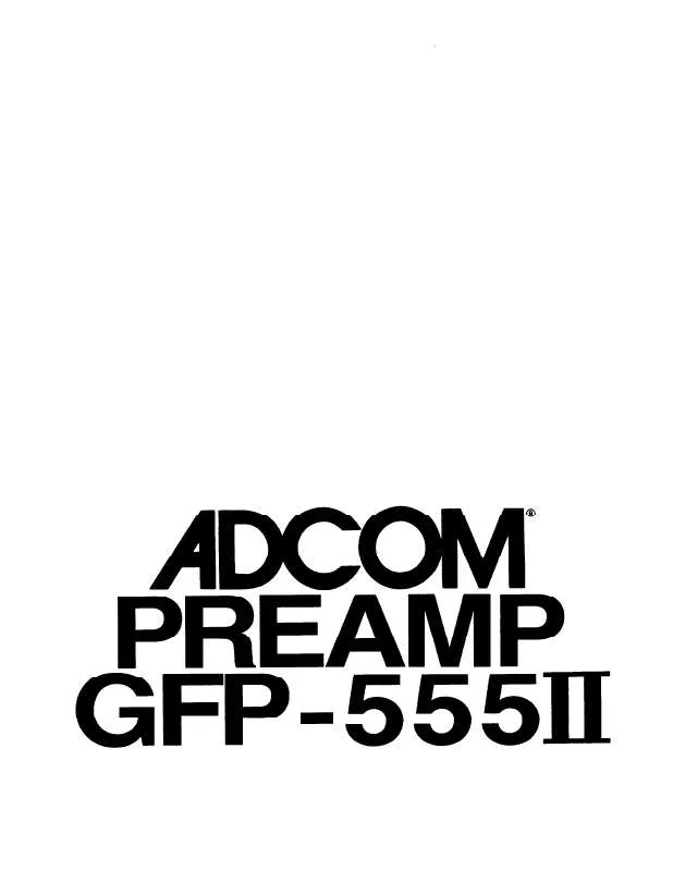 Mode d'emploi ADCOM GFP-555II