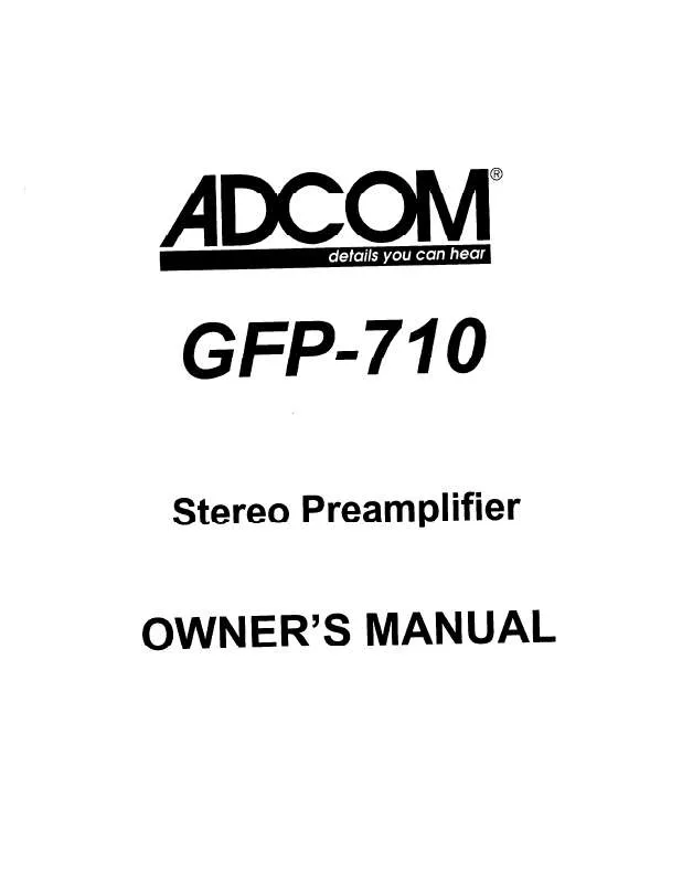 Mode d'emploi ADCOM GFP-710