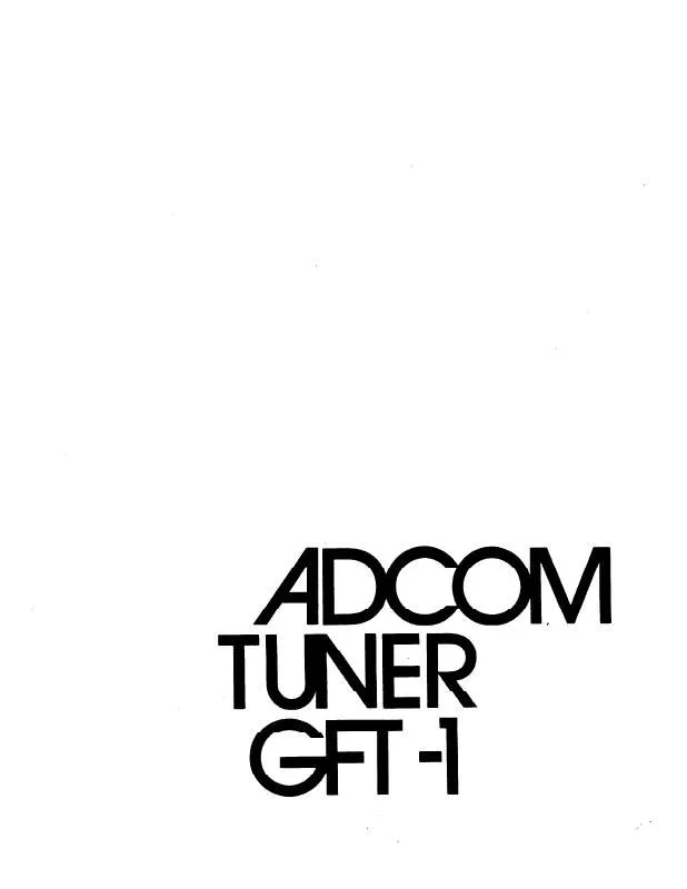 Mode d'emploi ADCOM GFT-1