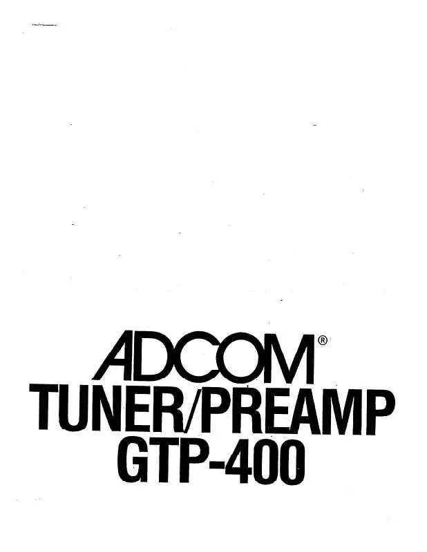 Mode d'emploi ADCOM GTP-400