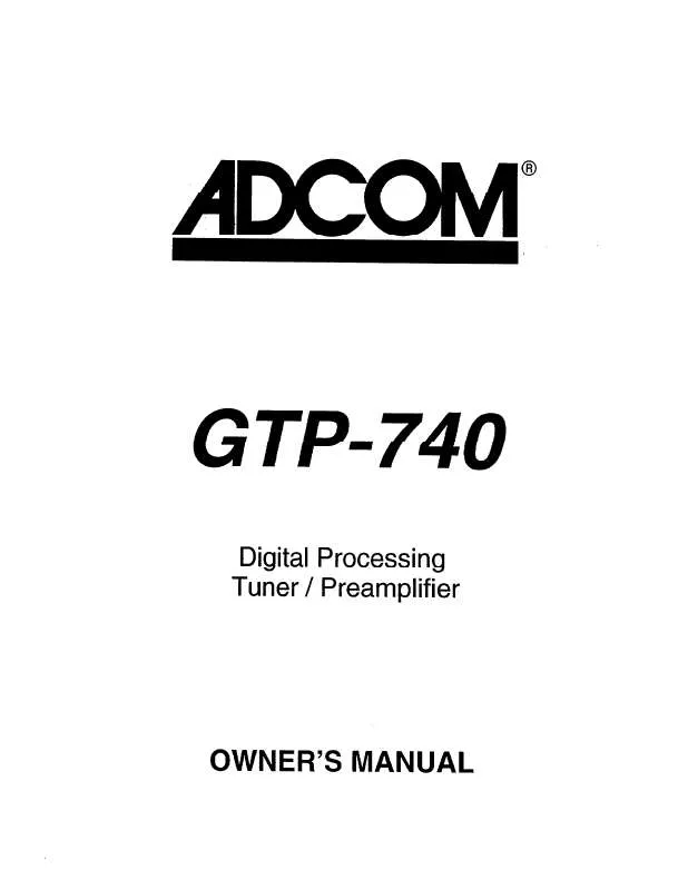 Mode d'emploi ADCOM GTP-740