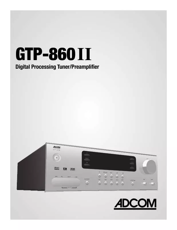 Mode d'emploi ADCOM GTP-860II V5